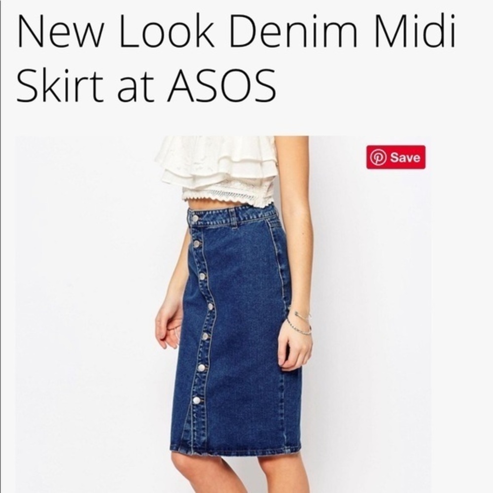 BrandNEW ASOS denim midi skirt